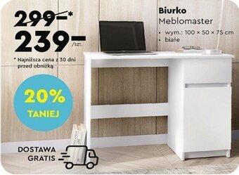 Biedronka Biurko Meblomaster wym.: 100 x 50 x 75 cm białe oferta