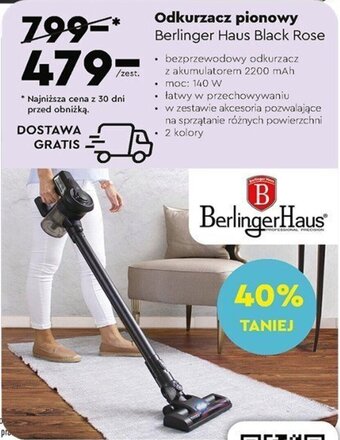 Biedronka Odkurzacz pionowy Berlinger Haus Black Rose oferta