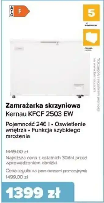 Max Elektro Zamrażarka skrzyniowa Kernau KFCF 2503 EW oferta