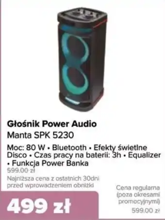 Max Elektro Głośnik Power Audio Manta SPK 5230 oferta