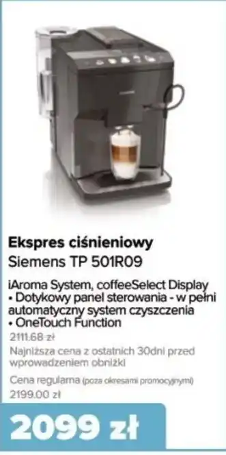 Max Elektro Ekspres ciśnieniowy Siemens TP 501R09 oferta