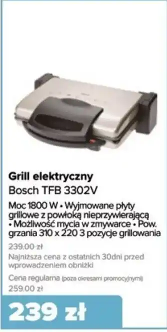 Max Elektro Grill elektryczny Bosch TFB 3302V oferta
