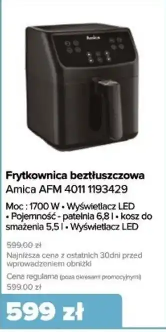 Max Elektro Frytkownica beztłuszczowa Amica AFM 4011 1193429 oferta