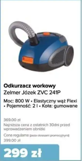 Max Elektro Odkurzacz workowy Zelmer Józek ZVC 241P oferta