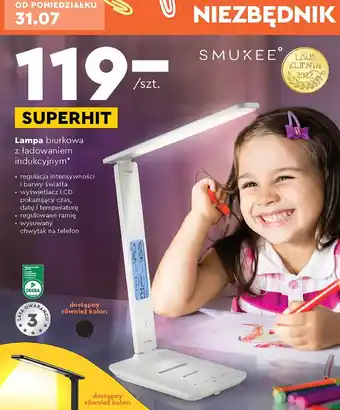 Biedronka Lampka biurkowa z ładowarką indukcyjną i zasilaczem oferta