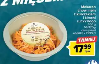 Carrefour Makaron chow mein z kurczakiem i kimchi LUCKY FOOD 300g oferta