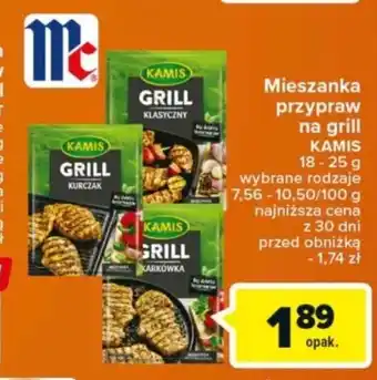 Carrefour przyprawy na grill KAMIS 18-25g oferta