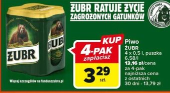 Carrefour Piwo ŻUBR 0,5l oferta