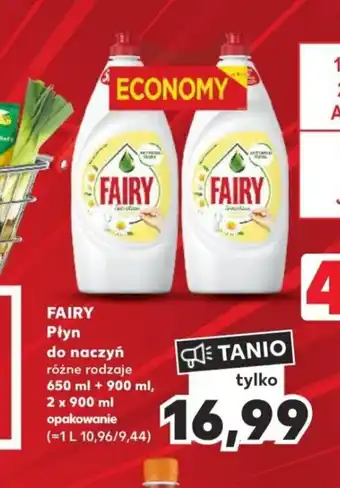 Kaufland FAIRY Płyn do naczyń różne rodzaje 650 ml + 900 ml, 2 x 900 ml oferta