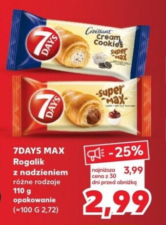 Kaufland 7DAYS MAX Rogalik z nadzieniem 110 g oferta
