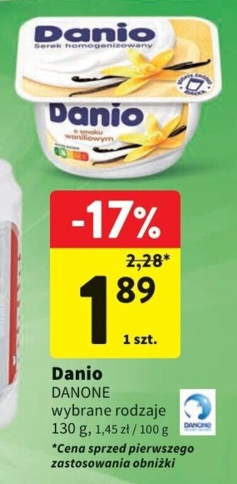 Intermarche Danio DANONE 130g oferta