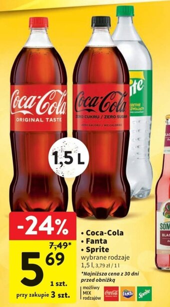 Intermarche Coca-Cola/FANTA/Sprite 1,5l oferta