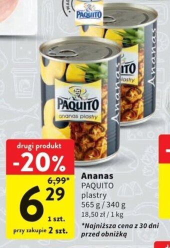 Intermarche Ananas PAQUITO 565/340g oferta
