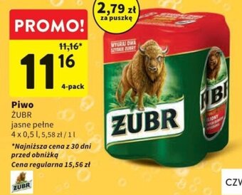 Intermarche Piwo ŻUBR 4x0,5l oferta