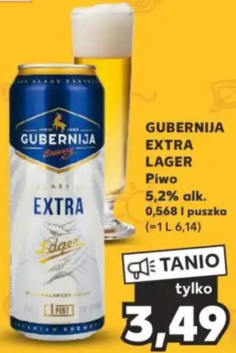 Kaufland GUBERNIJA EXTRA LAGER Piwo 5,2% alk. 0,568 L oferta
