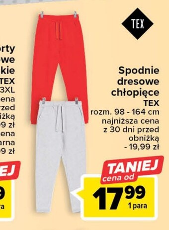 Carrefour Spodnie chłopięce tex oferta