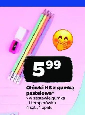 Netto Ołówki pastelowe hb + gumka + temperówka oferta