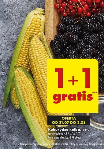 Biedronka Kukurydza w kolbach oferta
