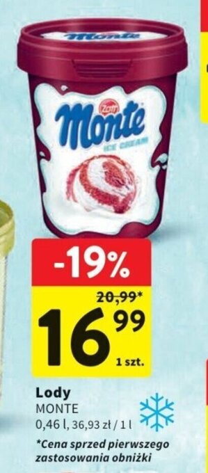 Intermarche Lody MONTE 0,46l oferta