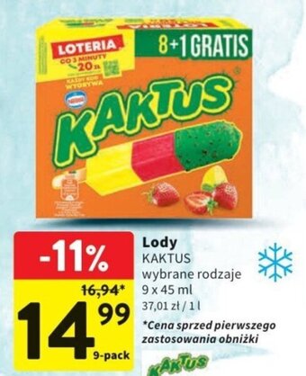Intermarche Lody KAKTUS 9x45ml oferta