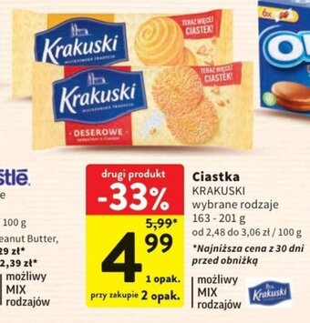 Intermarche Ciastka KRAKUSKI 163-201g oferta