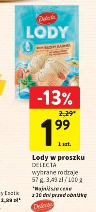 Intermarche Lody w proszku DELECTA 57 g oferta