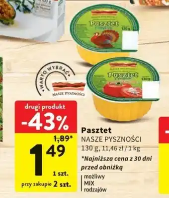 Intermarche Pasztet NASZE PYSZNOŚCI 130g oferta