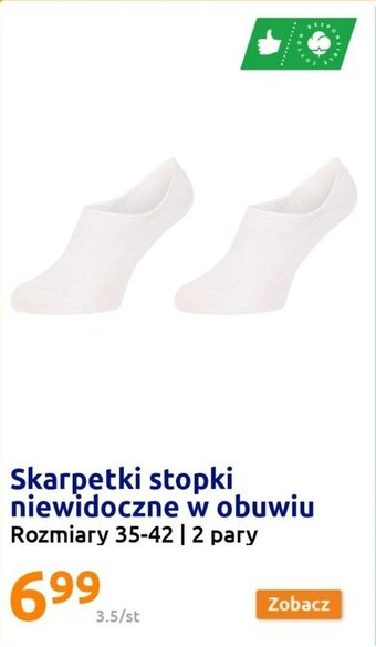 Action Skarpetki stopki niewidoczne w obuwiu Rozmiary 35-42 2 pary oferta