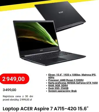Media Expert Laptop ACER Aspire 7 A715-42G 15.6" oferta