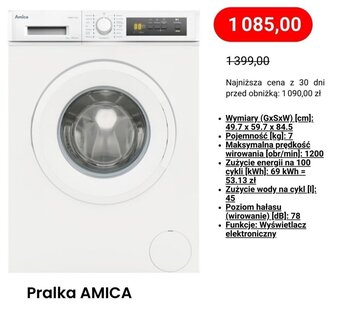 Media Expert Pralka AMICA oferta