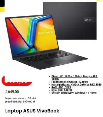 Media Expert Laptop ASUS VivoBook oferta