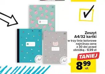 Carrefour Zeszyt a4 32 kartki kolorowa linia oferta
