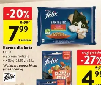 Intermarche Karma dla kota FELIX 4 x 85 g oferta