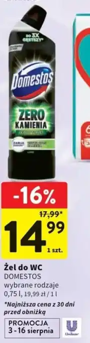 Intermarche Żel do WC DOMESTOS 0,75 l oferta