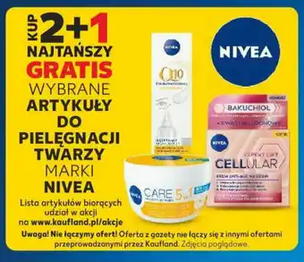 Kaufland KUP 2+1 NAJTAŃSZY GRATIS WYBRANE ARTYKUŁY DO PIELĘGNACJI TWARZY MARKI NIVEA oferta