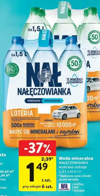 Intermarche Woda mineralna NAŁĘCZOWIANKA 1,5 l oferta