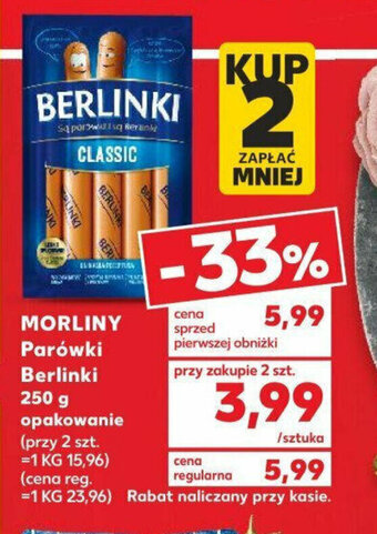 Kaufland MORLINY Parówki Berlinki 250 g oferta
