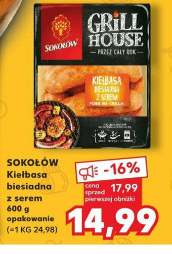 Kaufland SOKOŁÓW Kiełbasa biesiadna z serem 600 g oferta