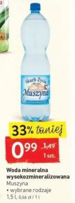 Intermarche Woda mineralna wysokozmineralizowana Muszyna 1,5 l oferta