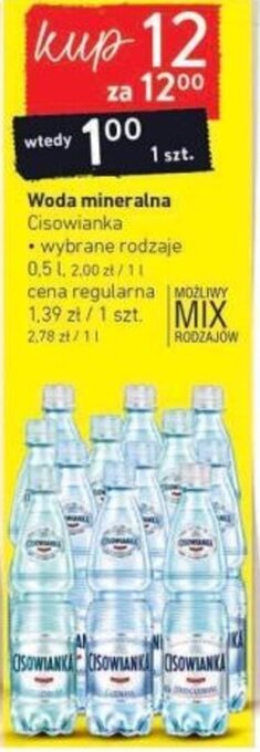 Intermarche Woda mineralna Cisowianka 0,5 l oferta