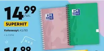 Biedronka Kołozeszyt a5/80k kratka oferta