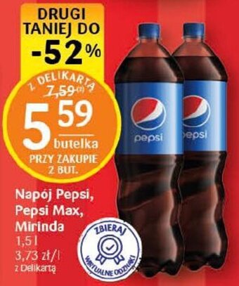 Delikatesy Centrum Napój Pepsi, Pepsi Max, Mirinda 1,5 l oferta