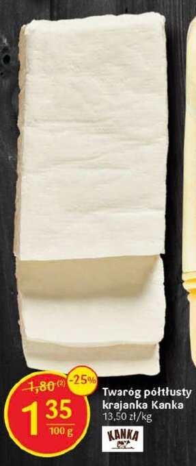 Delikatesy Centrum Twaróg półtłusty krajanka Kanka 100 g oferta