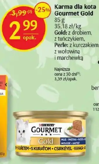 Delikatesy Centrum Karma dla kota Gourmet Gold 85 g oferta