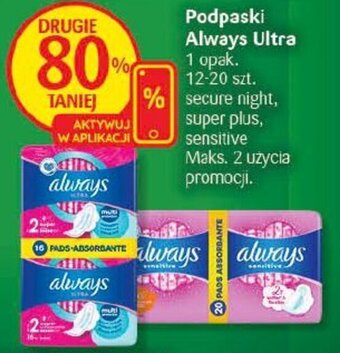 Delikatesy Centrum Podpaski Always Ultra 12-20 szt. oferta