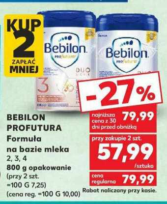 Kaufland BEBILON PROFUTURA Formuła na bazie mleka 800 g oferta