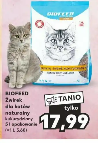 Kaufland BIOFEED Żwirek dla kotów naturalny 5 I oferta