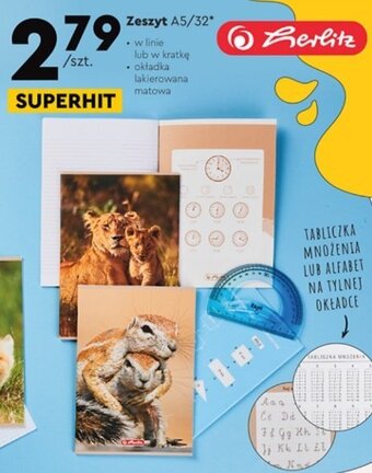 Biedronka Zeszyt a5 32 kartki kratka oferta