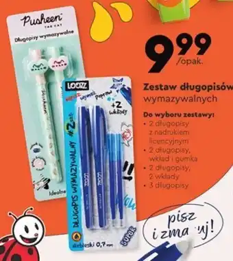 Biedronka Długopis wymazywalny + wkład + gumka oferta