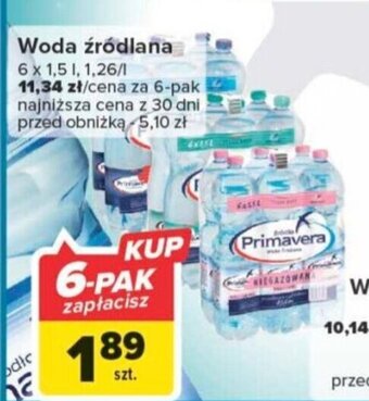 Carrefour Woda źródlana 1,5l oferta